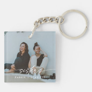 Modern Sisters Create Your Own Photo Script Keychain