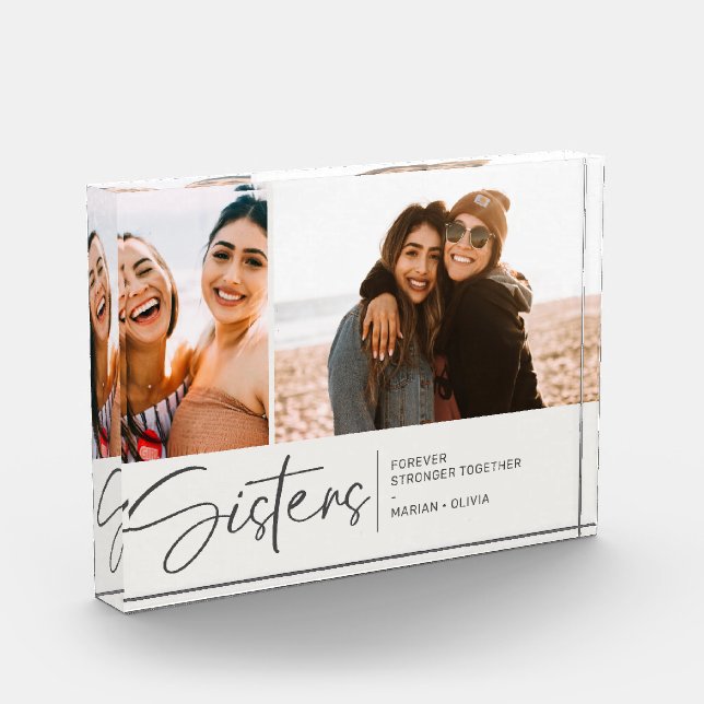 Modern Sisters Keepsake Two Photos Pale Cream (Left)