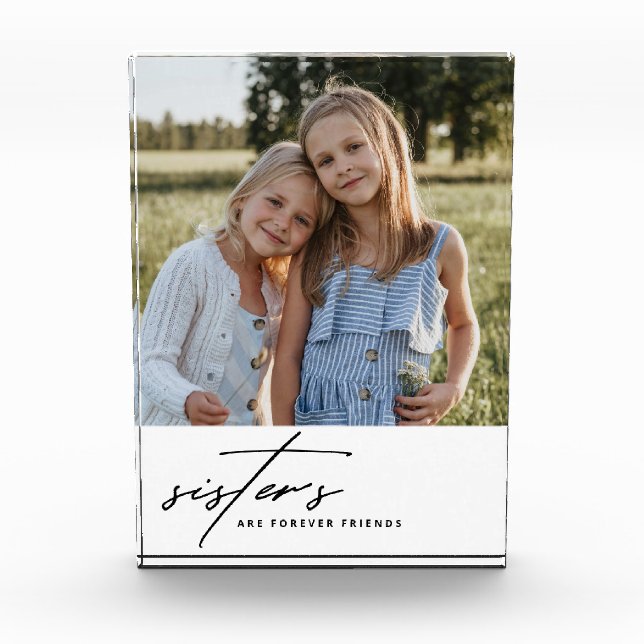 Modern Sisters Script Custom Photo Block (Front)
