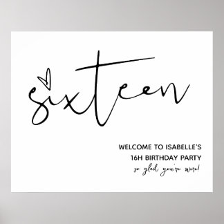 Modern Sixteen Welcome Sign