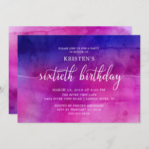 Modern Sixtieth 60th Birthday Party Invitation