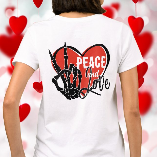 Modern Skeleton Hand Peace and Love  T-Shirt (Creator Uploaded)