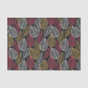 Modern Skeleton Leaves Autumn Pattern Tissue Paper