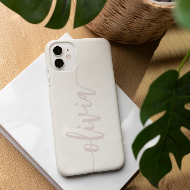 Modern Sketched Script Personalized Name iPhone 16 Case (Creator Uploaded)