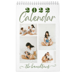 Modern Sketchy Calligraphy New Year Photo Calendar