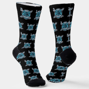Modern Ski Lover Personalized Winter Slopes Swag Socks