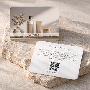 Modern Skincare Brand Products QR Code Business Card