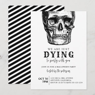 Modern Skull Adult Halloween Costume Party Invitation