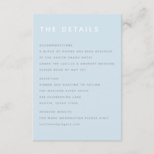 Modern Sky Blue Editorial All Caps Enclosure Card