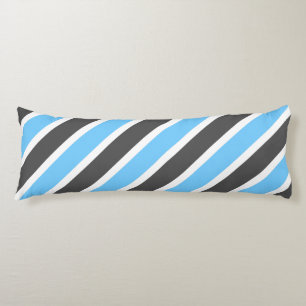 Modern Sky Blue Grey Diagonal Stripes Body Pillow