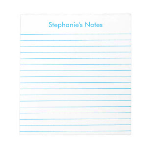 Modern Sky Blue Lined Personalized Notepad