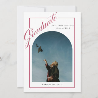 Modern Slanted Script Graduation Announcement