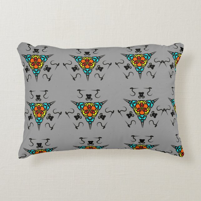 "Modern Slate Mandala" Accent Pillow (Front)