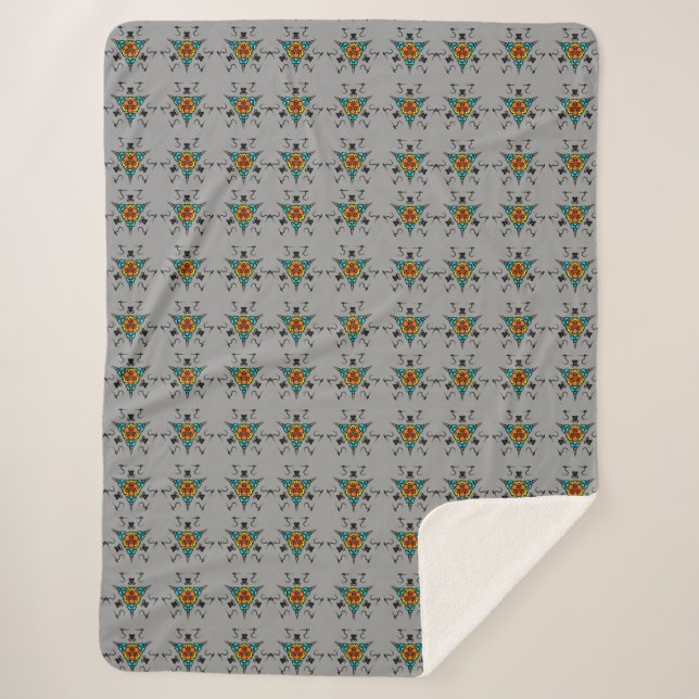 Modern Slate Mandala" Sherpa Blanket (Front)