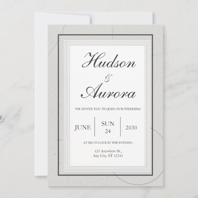 Modern Slate Wedding Invitation  (Front)
