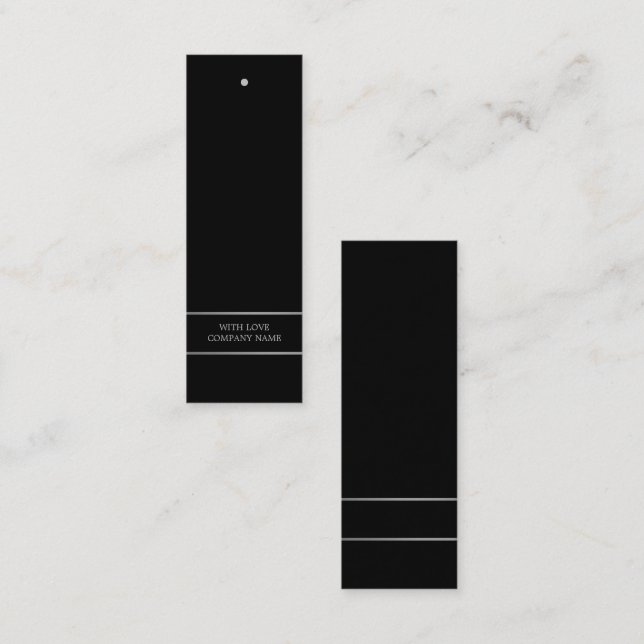 Modern & Sleek, Black & Silver Gift Tags (Front/Back)