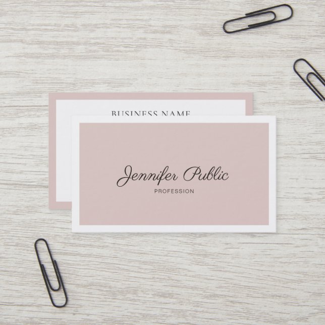 Modern Sleek Design Elegant Colours Plain Trendy Business Card (Front/Back In Situ)