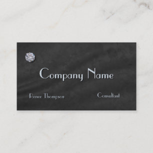 Modern Sleek Faux Diamond on Black Velvet Business Card