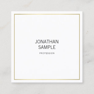 Modern Sleek Professional Design Elegant Gold Look Square Business Card