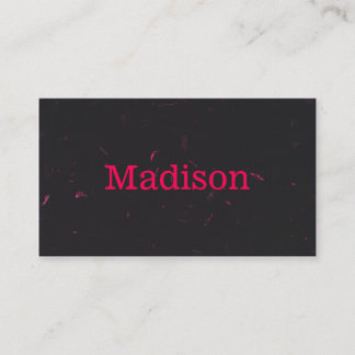 Modern Sleek Recycled Paper Effect Neon Pink Black Business Card