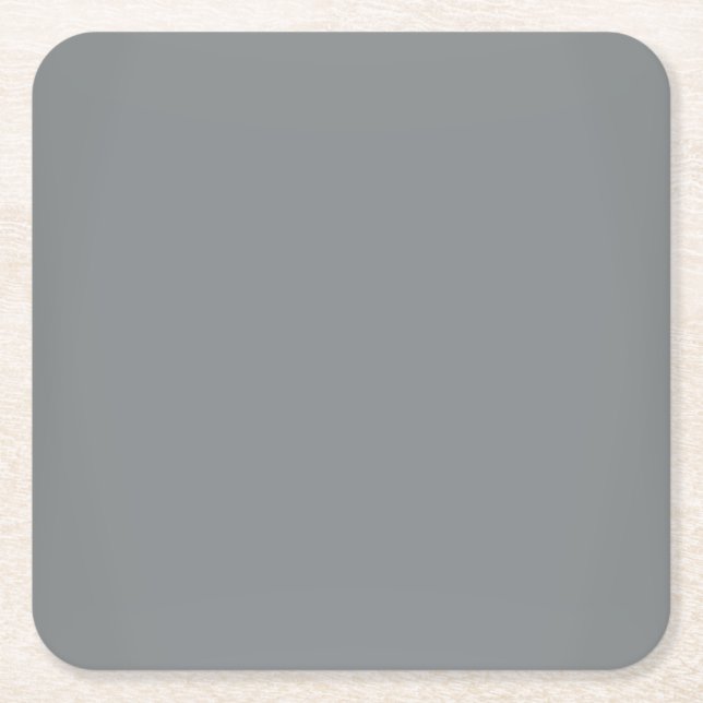 Modern Sleek Silver Customizable Square Paper Coaster (Front)