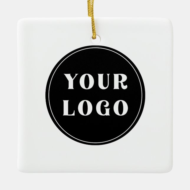 Modern, Sleek, stylish, & Customizable Ceramic Ornament (Front)