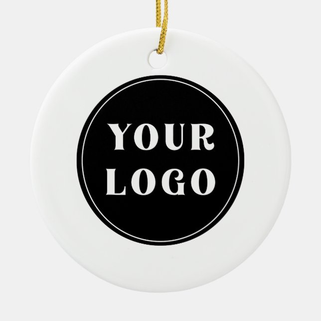 Modern, Sleek, stylish, & Customizable Ceramic Ornament (Front)