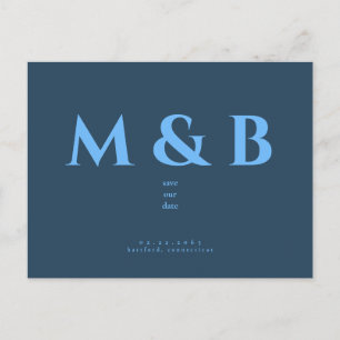 Modern Sleek Teal Wedding Save the Date Postcard