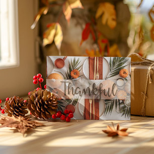 Modern Sleek Thankful Thanksgiving Greeting Card