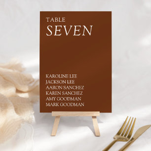 Modern & Sleek Typography Wedding Table Number
