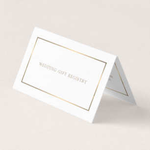 Modern & Sleek, White & Gold, Gift Registry Card