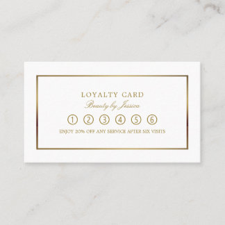 Modern & Sleek, White & Gold, Loyalty Card