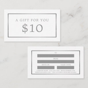 Modern & Sleek, White & Silver Gift Certificates