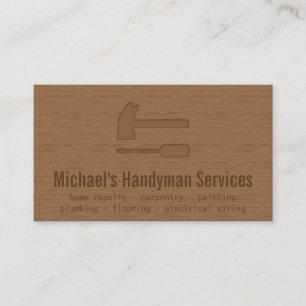 Modern, Sleek, Wooden, Handyman Services Business Card