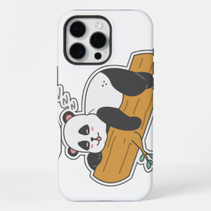 Modern Sleepy Watercolor Panda on Tree iPhone 16 Pro Max Case
