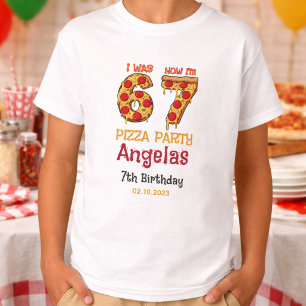 Modern Slice Slice Boy Six Seven Birthday Party T-Shirt