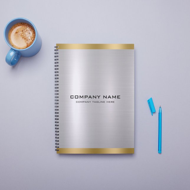Modern Slick Silver & Gold Metallic Texture  Notebook (Creator Uploaded)