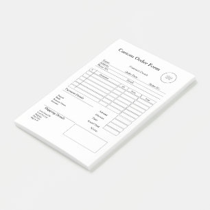 Modern Small Business custom order Sales Receipt Post-it Notes