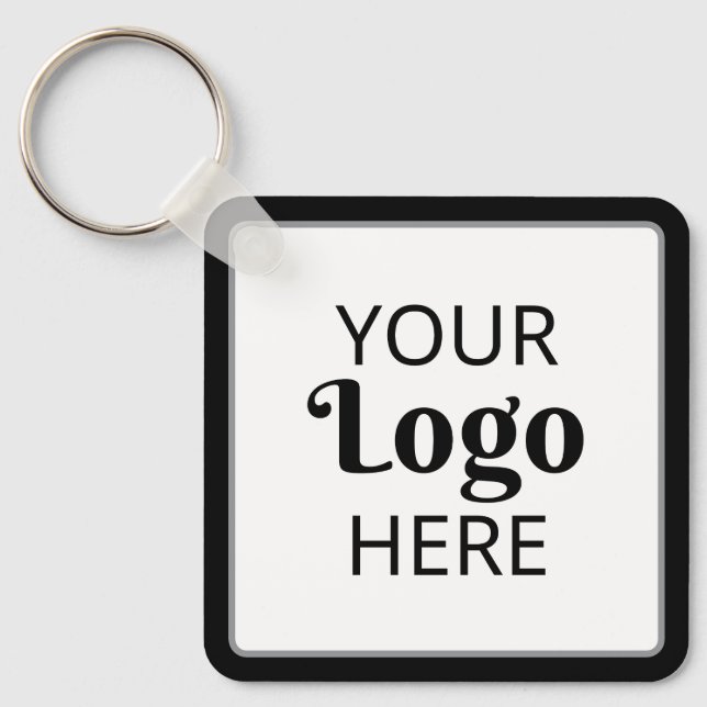 Modern Small Business QR Code Company Logo Promo Keychain (Front)