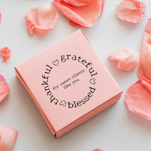 Modern Small Business Thank You, Custom Message Rubber Stamp