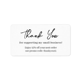 Modern Small Business Thank You Script Packaging Label