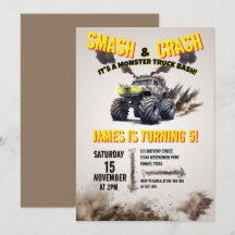 Modern SMASH & CRASH Monster Truck Birthday Party