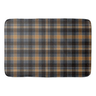 Modern Smokey Amber Tartan Plaid  Bath Mat