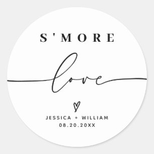 Modern S'mores Wedding Party Favour Kit Classic Ro Round Sticker