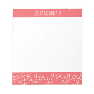 Modern Snaffle Bit Horse Notepad - Coral