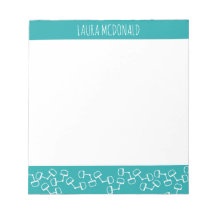 Modern Snaffle Bit Horse Notepad - Teal