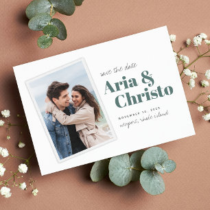 Modern Snapshot Vertical Photo Save The Date