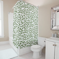 Modern Snow Leopard Animal Print Army Green