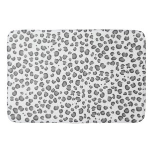 Modern Snow Leopard Animal Print Pattern Bath Mat