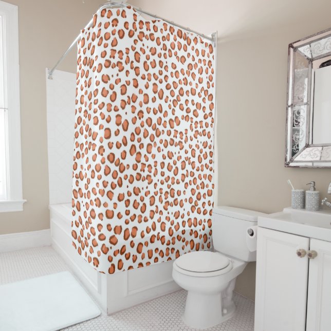 Modern Snow Leopard Animal Print Pattern Red (In Situ)